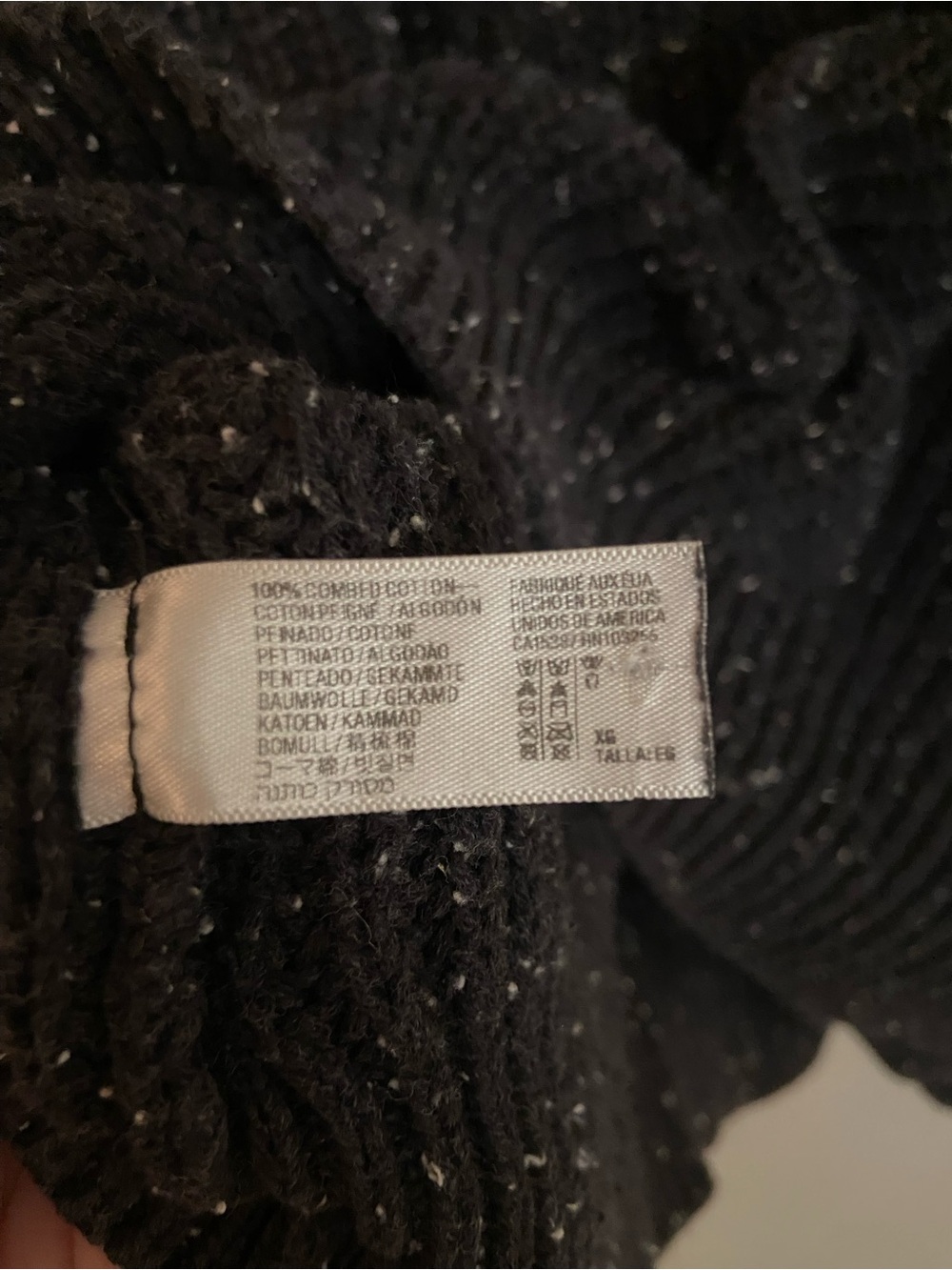 Oversized Black Speckled Crewneck Sweater - Picture 5 of 7